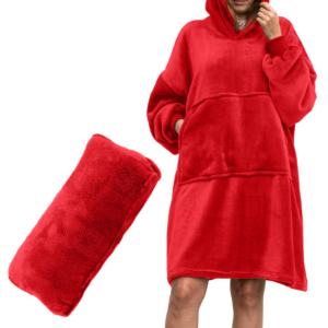 Bluzair Bluza Oversize z Kapturem Czerwona