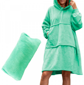 Bluzair Miętowa Bluza Oversize z Ciepłego Polaru idealna na prezent dla niej
