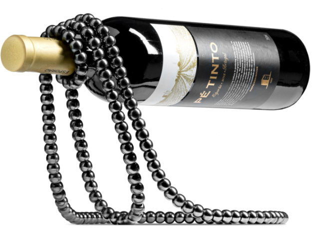 Stojak na wino SZNUR PEREŁ - CZARNY