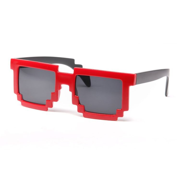 Pikselowe Okulary 8 bit - Czerwone