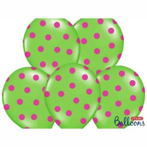Picture of Balony - Zielone z Różowymi Kropkami