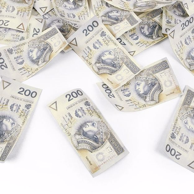 Konfetti z banknotami gadżety na imprezę