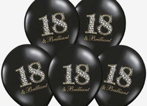 Balony Na 18 Urodziny – Czarne Brillant warszawa