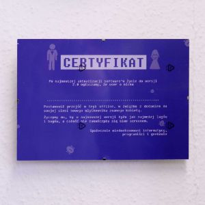Certyfikat Kawalerski – Bluescreen Para prezent na kawalerski dla informatyka 