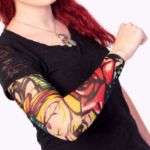 Rękaw z tatuażem kolorowe kwiaty akcesoria imprezowe warszawa