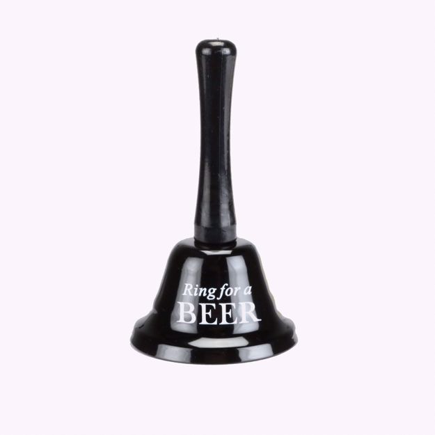 Dzwonek na piwo angielska wersja ring for beer czarny dzwonek