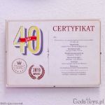Certyfikat urodzinowy dla 40 latki dodatek do prezentu dla mamy