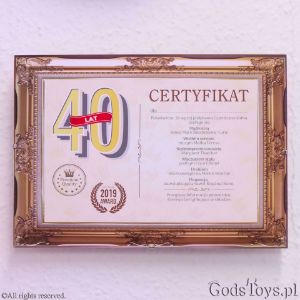 Certyfikat urodzinowy dla 40 latki prezent na urodziny dla mamy