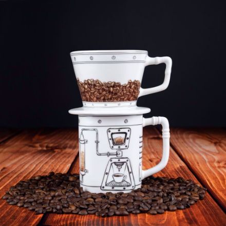CoffeMachine - Dripper i Kubek do Kawy prezent dla mamy CoffeMachine - Dripper i Kubek do Kawy  kawa bez ekspresu
