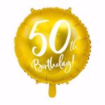 Złoty Balon Foliowy 50 dekoracje na przyjęcie urodzinowe