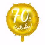 Złoty Balon Foliowy 70 dekoracje urodzinowe