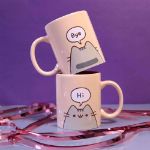 Pusheen – Kubek Hi / Goodbye śmieszny prezent dla dziewczyny
