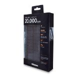 Męski prezent Powerbank 20 000 mAh posiadający krzesiwo, latarkę i panel solarny