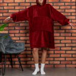 Bluzair Bluza Oversize z Kapturem dla Kobiet Bordo Hoodie sklep internetowy w Warszawie