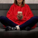 Bluzair damska bluza oversize z kapturem hoodie blanket czerwona sklep warszawa