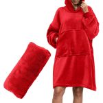 Bluzair damska bluza oversize z kapturem hoodie blanket czerwona sklep warszawa
