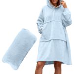 Bluzair damska bluza oversize z kapturem hoodie blanket jasno niebieska sklep warszawa