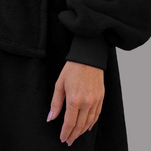 Bluzair damska bluza koc z kapturem w rozmiarze oversize kolor czarny