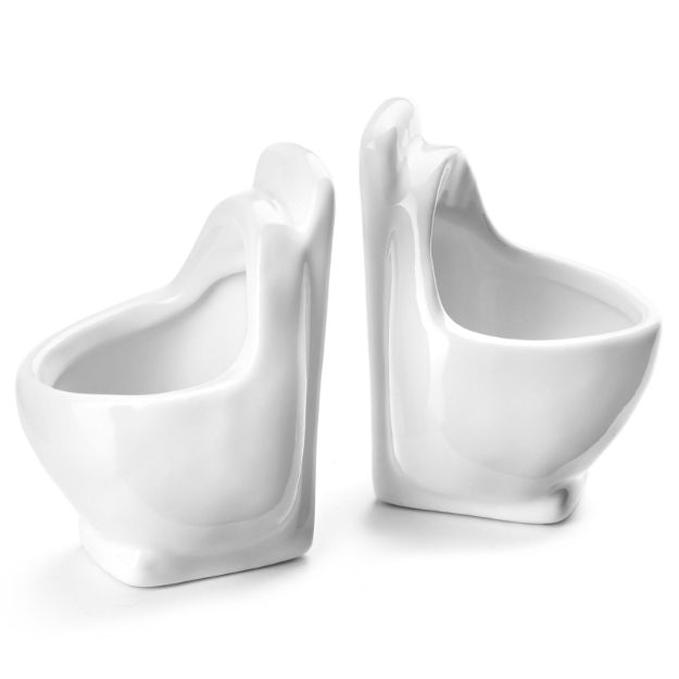 Białe porcelanowe WC Kieliszki w kształcie pisuarów do wódki i innych alkoholi!