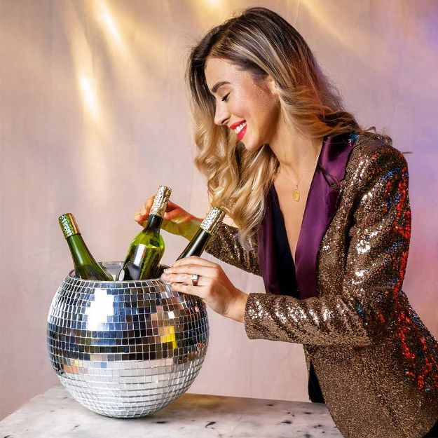DiscoBall Imprezowy Pojemnik na Lód Cooler w kształcie kuli dyskotekowej