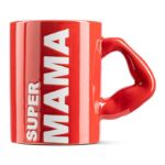 Czerwony Kubek z Białym Napisem Super Mama idealny na prezent na Dzień Mamy