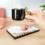 Zestaw Muzyka Filiżanka do Kawy ze Spodkiem i Łyżeczką  Prezent dla melomana / pianisty