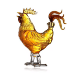 szklana figurka butelka kogut z ogonem