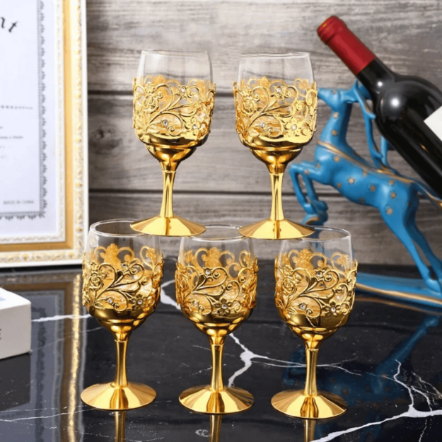 kieliszek złoty ornament retro 30 ml