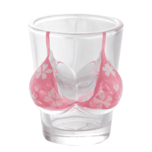 szklanka 3D z malowanym różowym wzorem bikini