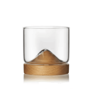 szklanka whisky 220 ml z podstawką jasne drewno