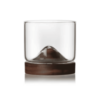 szklanka whisky 220 ml z podstawką ciemne drewno