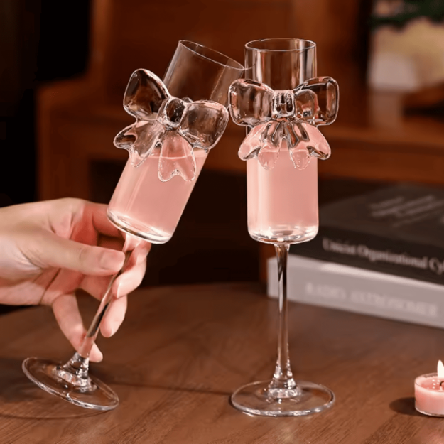 kieliszek z kokardą różową 160 ml