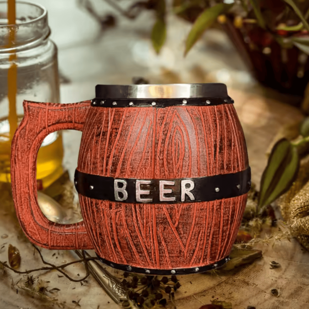 kubek beczka piwa 550 ml styl rustykalny