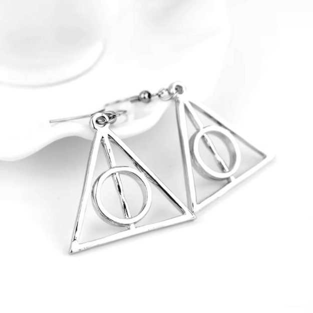 kolczyki Harry Potter Insygnia Śmierci srebrne