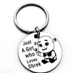 brelok shrek stal nierdzewna okrągły napis