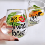 zestaw szklanek mrs always right i mr right