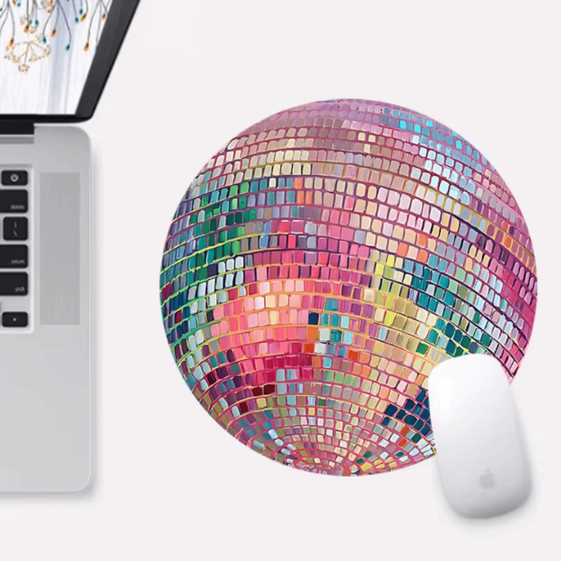 Podkładka pod mysz disco ball okrągła kolorowa