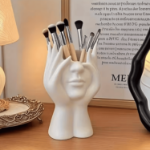 Stojak twarz pojemnik na pędzle i długopisy dekoracja pvc