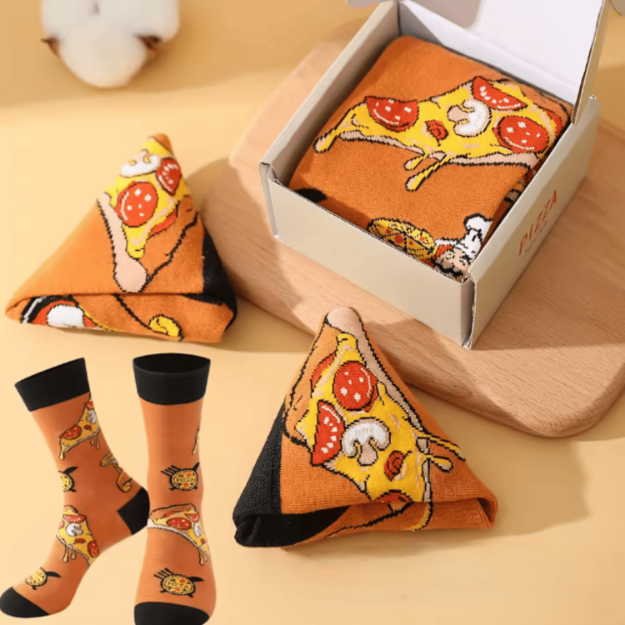Skarpetki pizza w pudełku śmieszne prezent męskie damskie