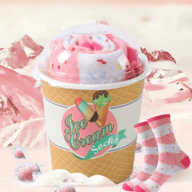 Skarpetki lody w kubeczku prezent śmieszne damskie 