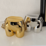 Torebka tyłek mini złota srebrna akrylowa łańcuszek wieczorowa