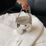 Torebka tyłek mini złota srebrna akrylowa łańcuszek wieczorowa