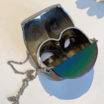 Torebka tyłek mini złota srebrna akrylowa łańcuszek wieczorowa