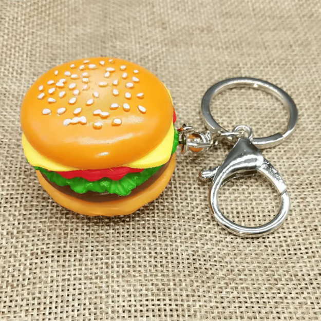 Brelok hamburger żywica jedzenie śmieszny prezent klucze