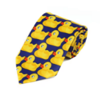 Krawat w kaczuszki żółty śmieszny gumowa kaczka prezent