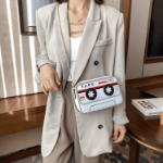 Torebka kaseta magnetofonowa retro skóra 20 cm