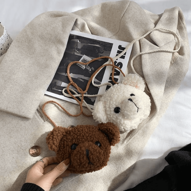 Torebka pluszowa miś mini 13x11 cm dziecięca