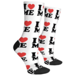Skarpetki unisex I Love Me czarne białe one size
