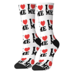 Skarpetki unisex I Love Me czarne białe one size