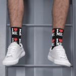 Skarpetki unisex I Love Me czarne białe one size